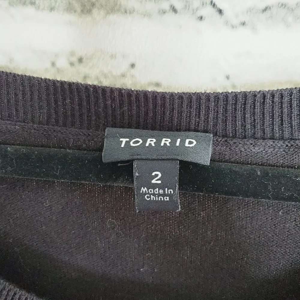 Torrid striped black sweater size 2 XXL cotton